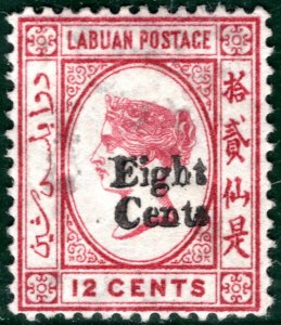 North Borneo LABUAN QV Classic SG.15x 8c/12c Surcharge Mint MNG c£160- SBLUE76