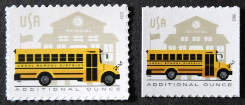 U.S.#5740-41 School Bus Additional Ounce 24c Set of Single + Coil Single, MNH.