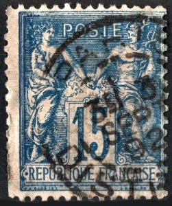 France SC#103 15c Peace and Commerce (1892) Used