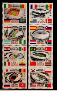 SALVADOR Sc 1563-65 NH 2STRIPS+SOUVENIR SHEET OF 2002 - SOCCER WORLD CUP