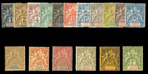 French Colonies, French Congo #18-34 Cat$441, 1892-1900 1c-1fr, complete set,...