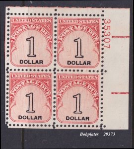 BOBPLATES #J100 Postage Due Plate Block Dull Gum #35307 Type I MNH CV$100