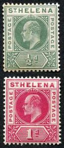 St Helena SG53/4s KEVII Set of 2 M/Mint (light toning on 1/2d)