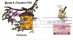 #1956 Arkansas Birds - Flowers Combo Slyter FDC