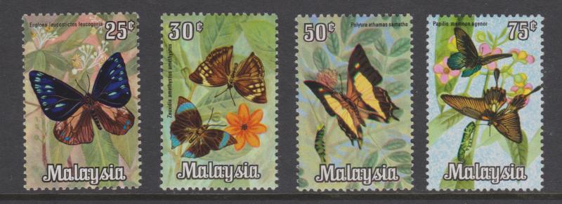 Malaysia 1970 Butterflies 25c-75c Sc#66-69 MNH