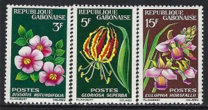 Gabon 176-78 MNH FLOWERS S530