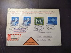 1951 Registered West Germany Bundespost Cover Idar Oberstein to Bonn Rhein