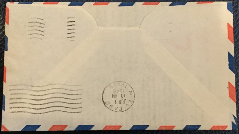 US First Flight Cover Extension AM 64 Clovis to El Paso 6/1/1948 #C33 L19