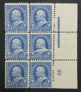 MOMEN: US #246 VAR. PLATE BLOCK UNUSED #31746