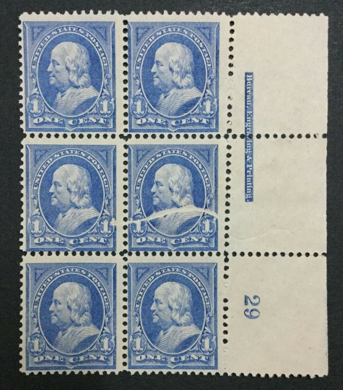 MOMEN: US #246 VAR. PLATE BLOCK UNUSED #31746