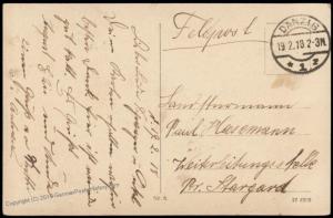 Danzig 1918 Germany WWI Feldpost Artushof Boerse Used Cover 84015