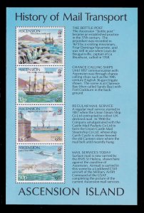 Ascension 257-260, MNH Souvenir Sheet of 4 - History of Mail Transport