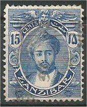 ZANZIBAR, 1921, used 15c, with Serifs Harub Scott 165