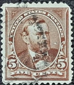 US Scott # 255; 5c U.S. Grant; used from 1894;F/VF centering