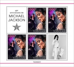 TOGO - 2023 - Michael Jackson - Perf 5v Sheet - Mint Never Hinged