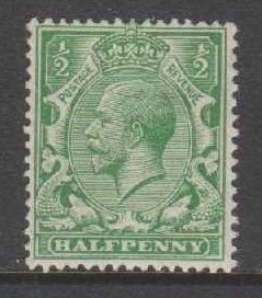 Great Britain,  King George V,  1/2d  (SC# 187) MNH