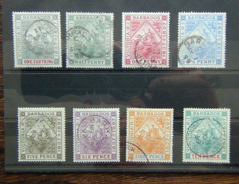 Barbados 1897 -1898 Diamond Jubilee values to 10d Used  