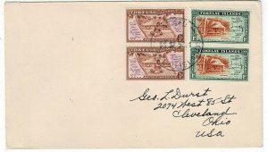 Tokelau Islands 1952 ATAFU cancel on cover to the U.S.