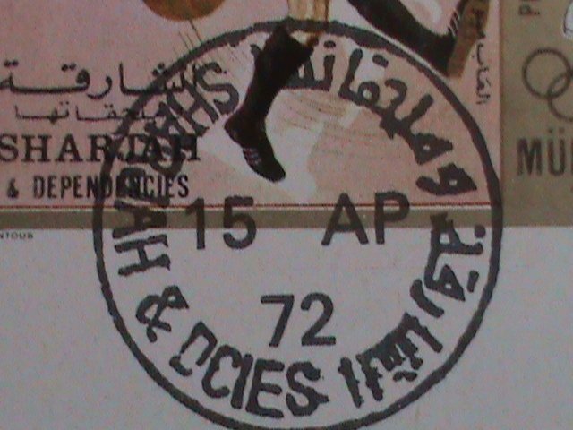 ​SHARJAH 1972-OLYMPIC GAMES MUNICH'72- SOCCER-ITALY IMPERF-CTO S/S SHEET VF