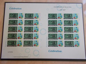 GB Centenary of Scouting Thematica 2007 Limited Edition Smiler Sheet no 27/250