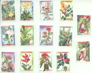 Flowers of Uganda, Set of 14 Stamps, UGAN07001*