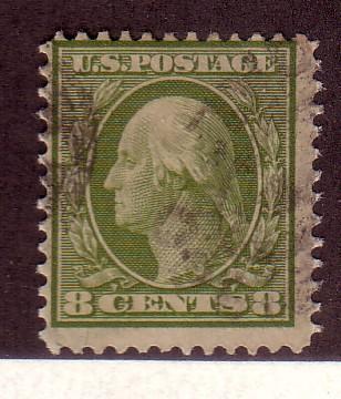 US# 380 8c Washington,Olive Green s/l w/m (U) CV $15.00