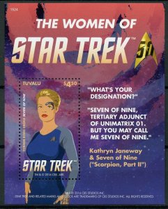 Star Trek Stamps Tuvalu 2015 MNH Women Seven of Nine Borg Drone Voyager 1v S/S