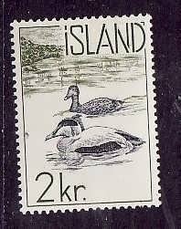 Iceland-Sc#321- id2-unused hinged 2k Eider ducks-1959-60-