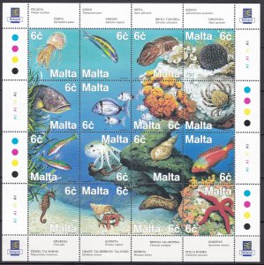 Malta, Fauna, Fishes, Marine Life MNH / 1999
