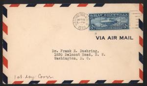 USA #C13 - #C15 XF Used Zeppelins On 1st Day Covers