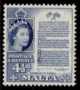 MALTA QEII SG273, 4½d deep blue, M MINT.