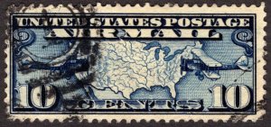 1926, US 10c, Map of the USA, Used, Sc C7