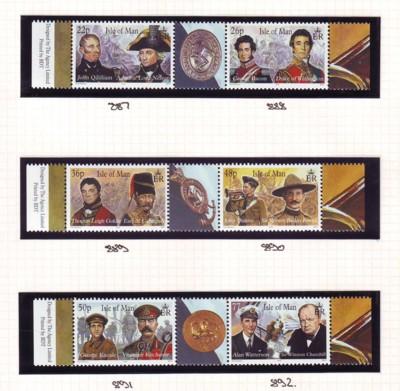 Isle of Man Sc 861-3 2000 Military Leaders stamp set mint NH