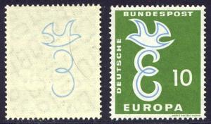 GERMANY #790 var Mint NH - 1958 10pf Europa