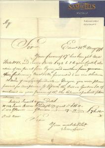 GB LETTER SCOTLAND Edinburgh Bishop Mark COACHING 1796 Huntly BANK Cover MS3650