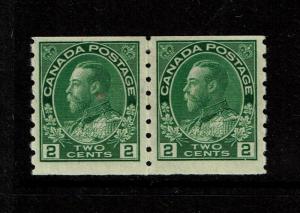 Canada SC 128 Pair Mint Light Hinged / Tiny Dry Gum Spot on Left Stamp - S3506