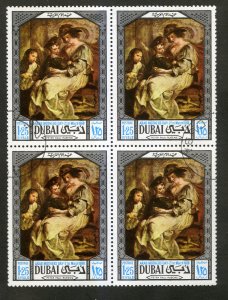 DUBAI 99 USED BLOCK OF 4  BIN $1.50 ART