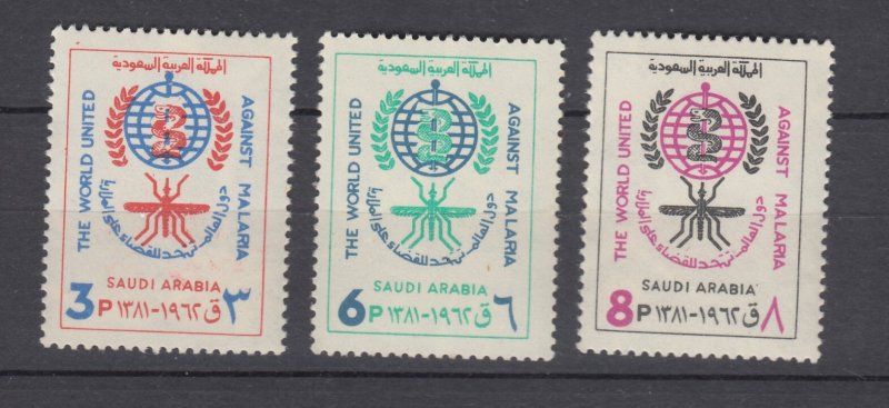 J40805 JL Stamps 1962 saudi arabia set mnh #252-4 mosquitos