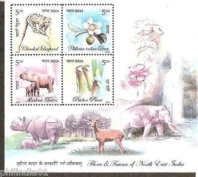 India 2005 Fauna & Flora Sc 2101e Elephant Leopard Wild L...