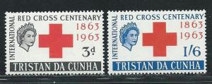 Tristan da Cunha 69-70 1963 100th Red Cross set MNH