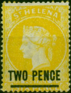 St Helena 1880 2d Yellow SG28 Type B P.14 Fine MM