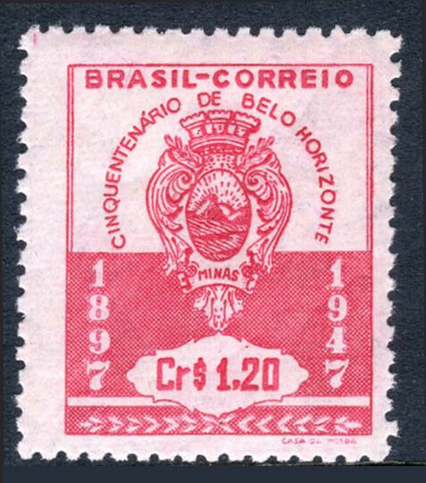 Brazil 678, MNH. City of Belo Horizonte, 50th anniv. of founding. Arms, 1947