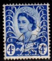 Great Britain - Wales - #8 Queen Elizabeth (Unwmk) - Used