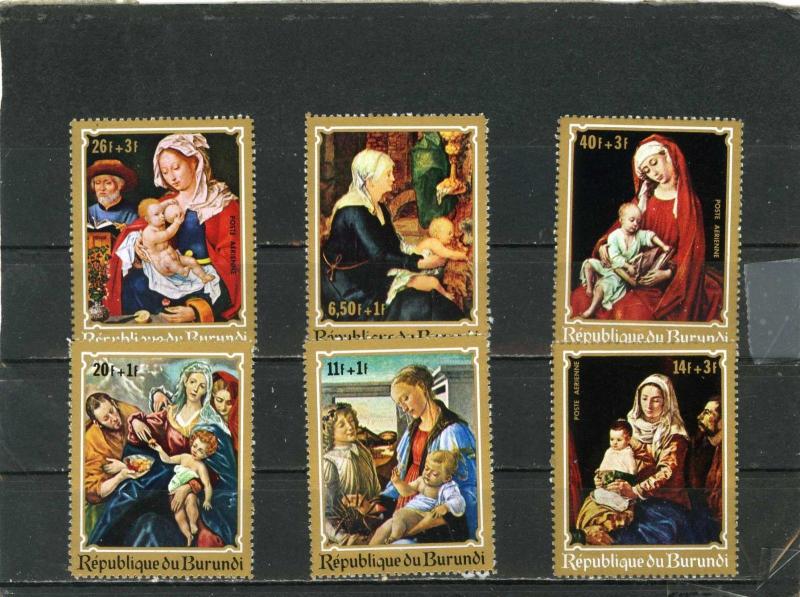 BURUNDI 1970 Sc#B46-B48,CB12-CB14 CHRISTMAS PAINTINGS SET OF 6 STAMPS MNH