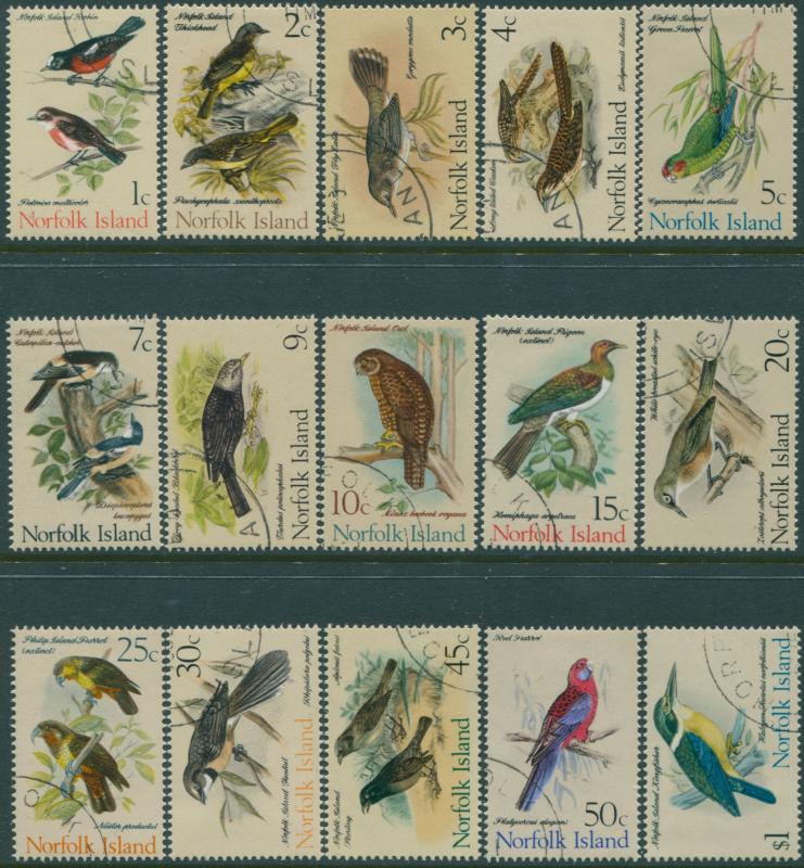 Norfolk Island 1970 SG103-117 Birds set FU