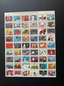 1977 sheet - US Christmas Seals/Stamps OG Mint never hinged 4 seal separation