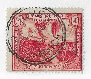 Jamaica Sc #31 1p red  used with P.G. River CDS VF