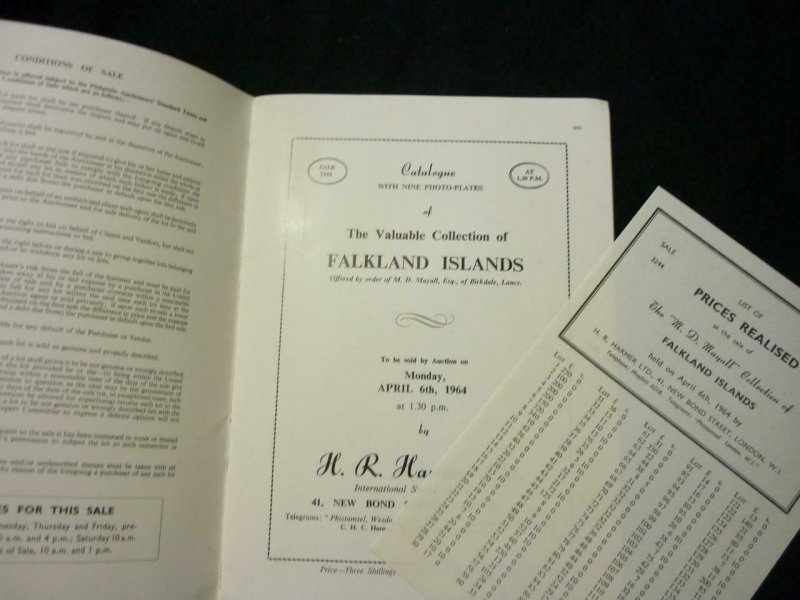 HARMER'S AUCTION CATALOGUE 1964 FALKLAND ISLANDS THE 'MD MAYALL' COLLECTION