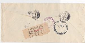 PARAGUAY TO NEW YORK  1940 REGISTERED  AIR  MULTI STAMPS COVER  REF 6175