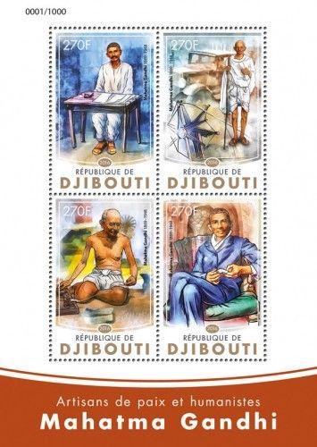 Djibouti Mahatma Gandhi India Politics Personalities MNH stamp set